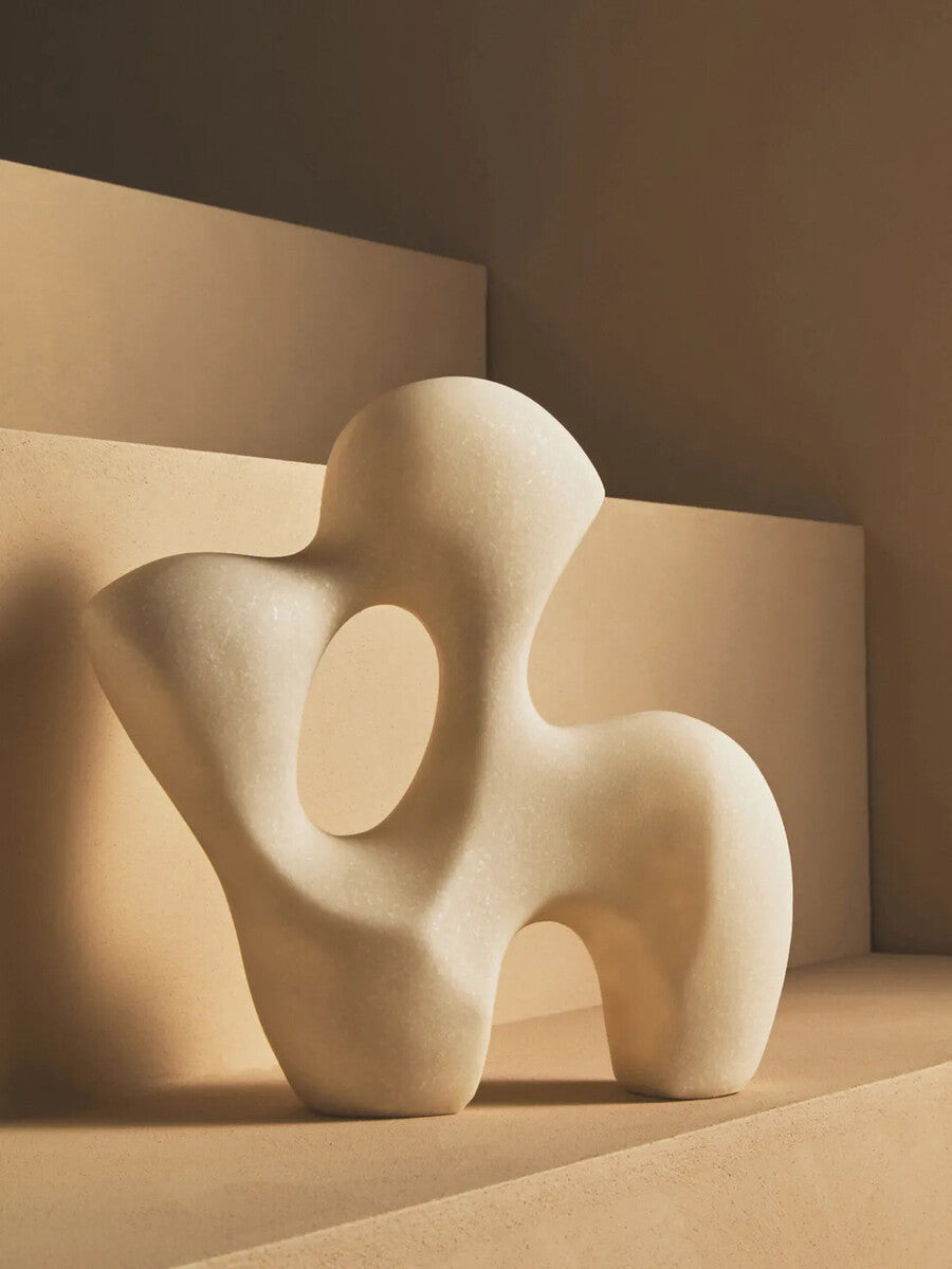 Mykonos White Marble-Effect Organic Sculpture