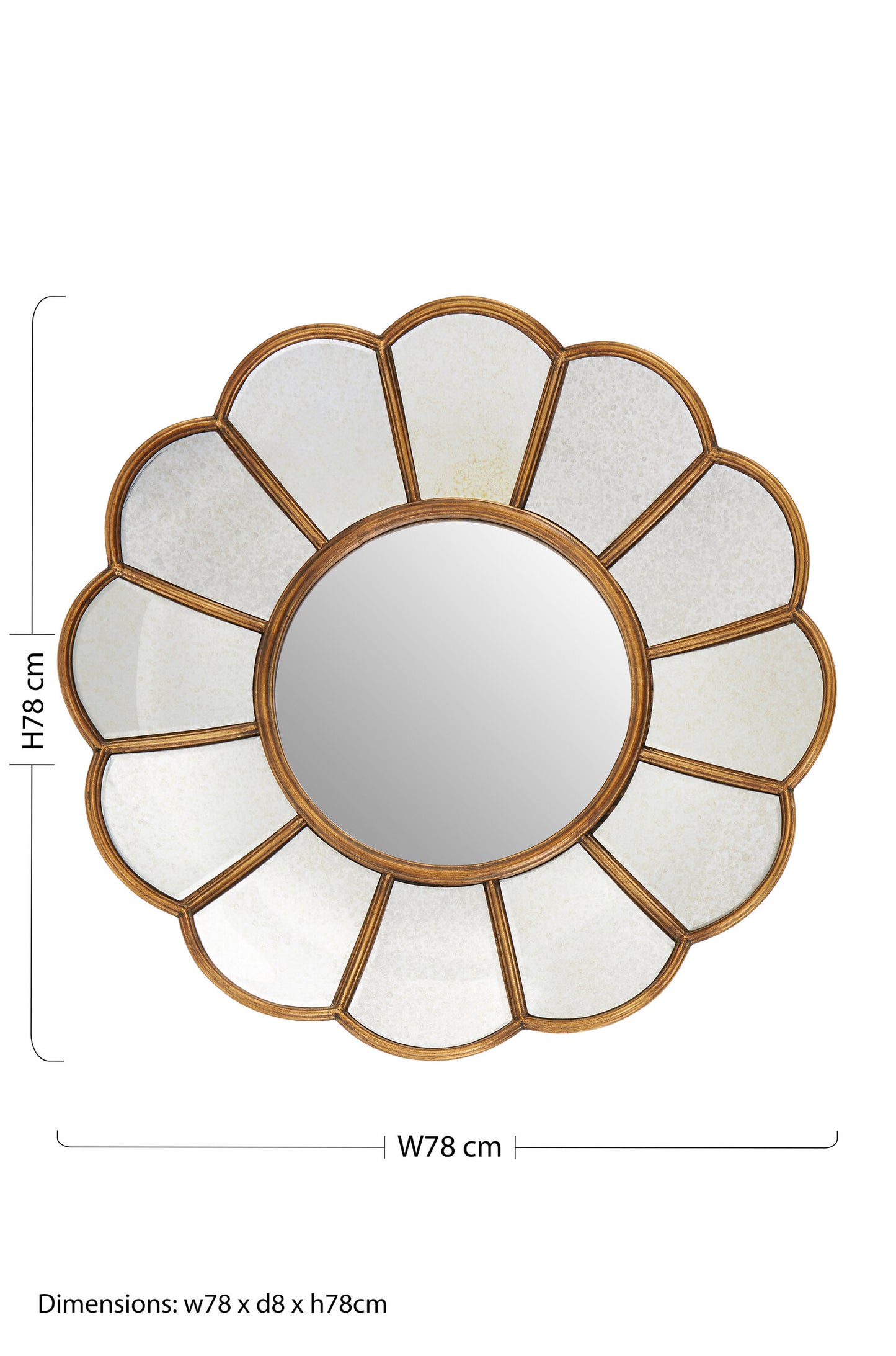 Malia Gold Floral Wall Mirror