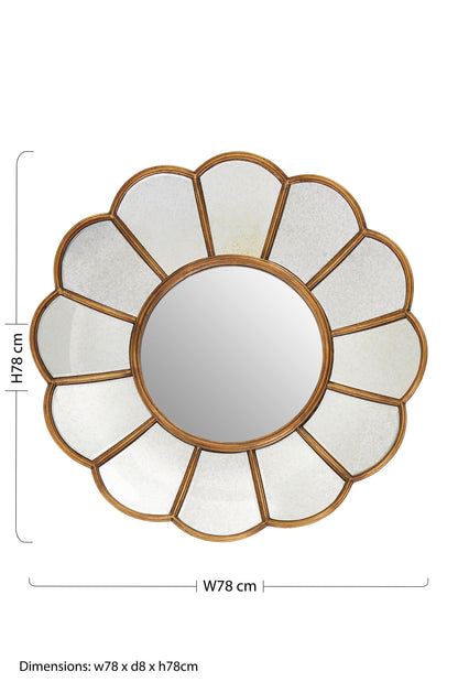 Malia Gold Floral Wall Mirror