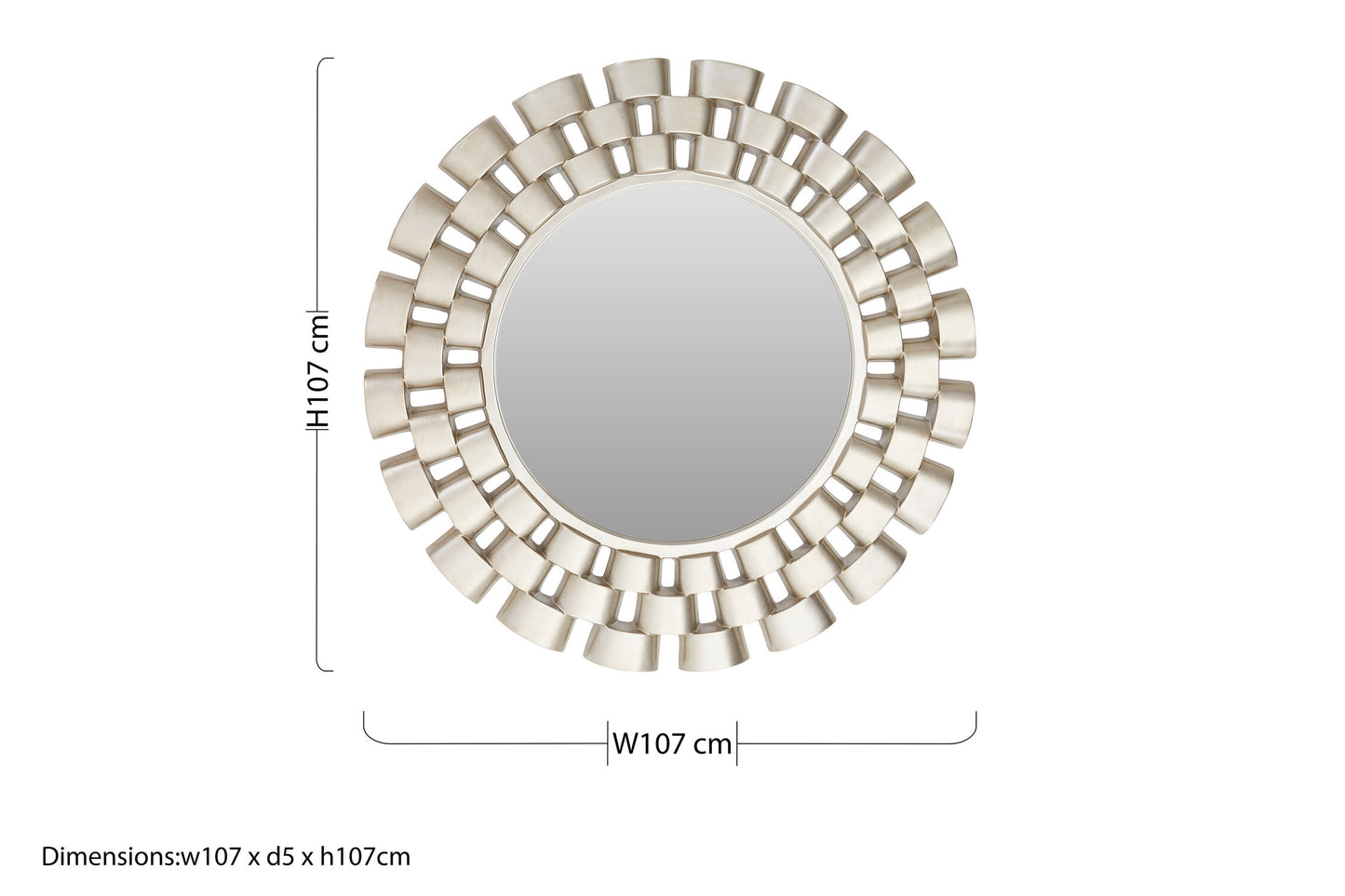 Maritza Luxe Champagne Chain Design Wall Mirror