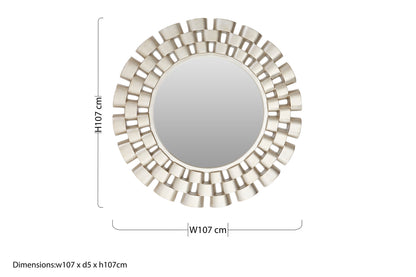 Maritza Luxe Champagne Chain Design Wall Mirror