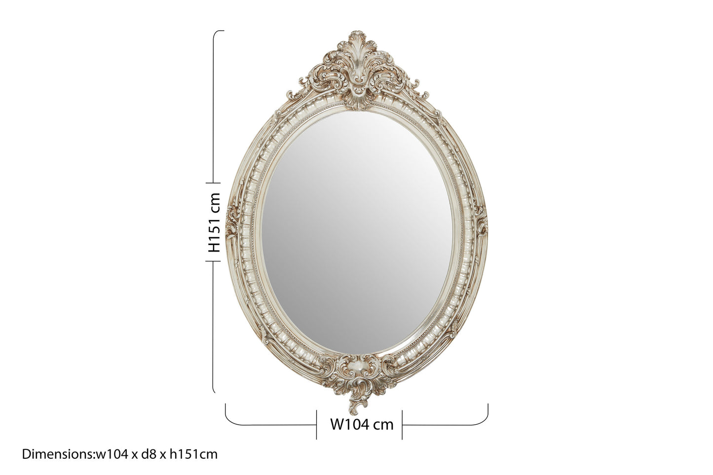 Seraphina Champagne Oval Framed Wall Mirror