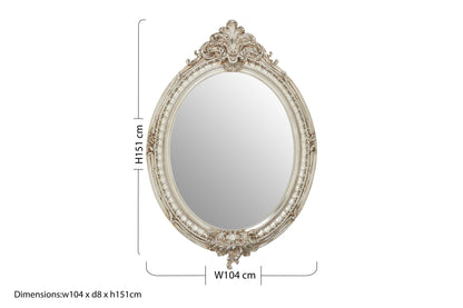 Seraphina Champagne Oval Framed Wall Mirror