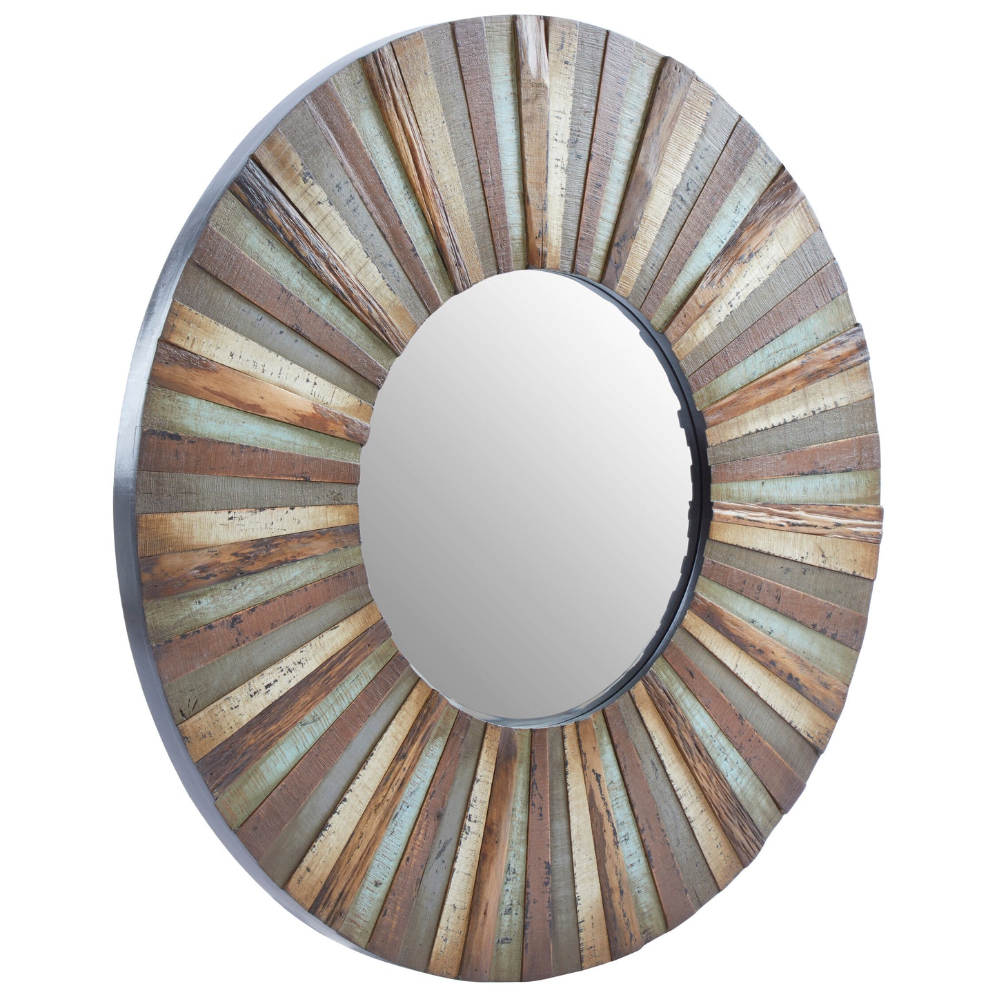 Shore Wooden Round Wall Mirror