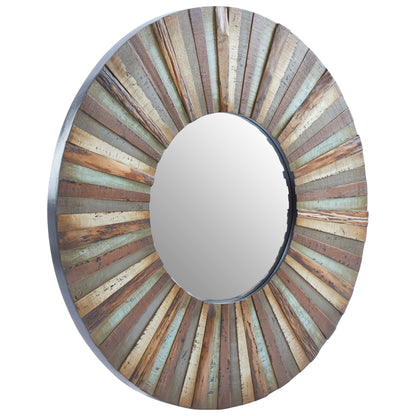 Shore Wooden Round Wall Mirror
