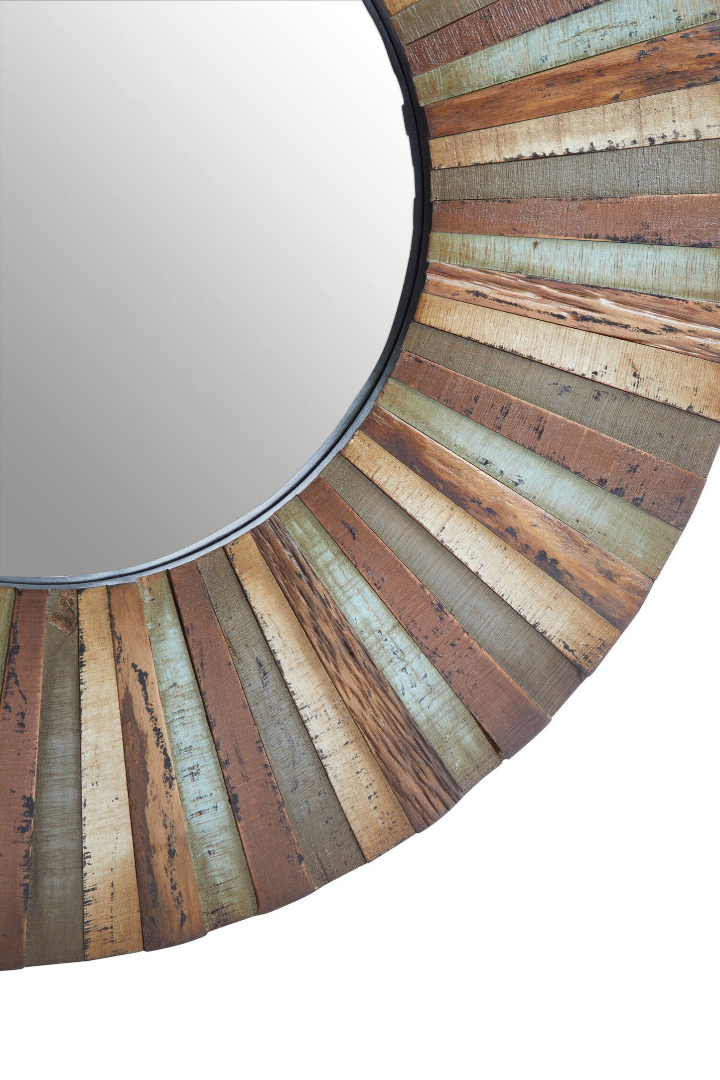 Shore Wooden Round Wall Mirror