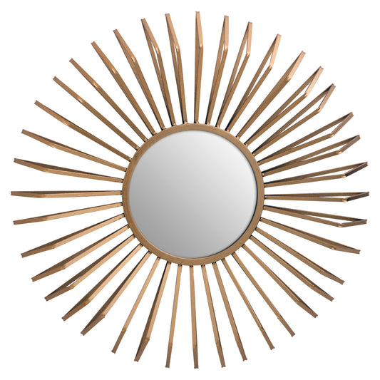Arabia Luxe Gold 3D Sunburst Metal Wall Mirror | Bali & Blue