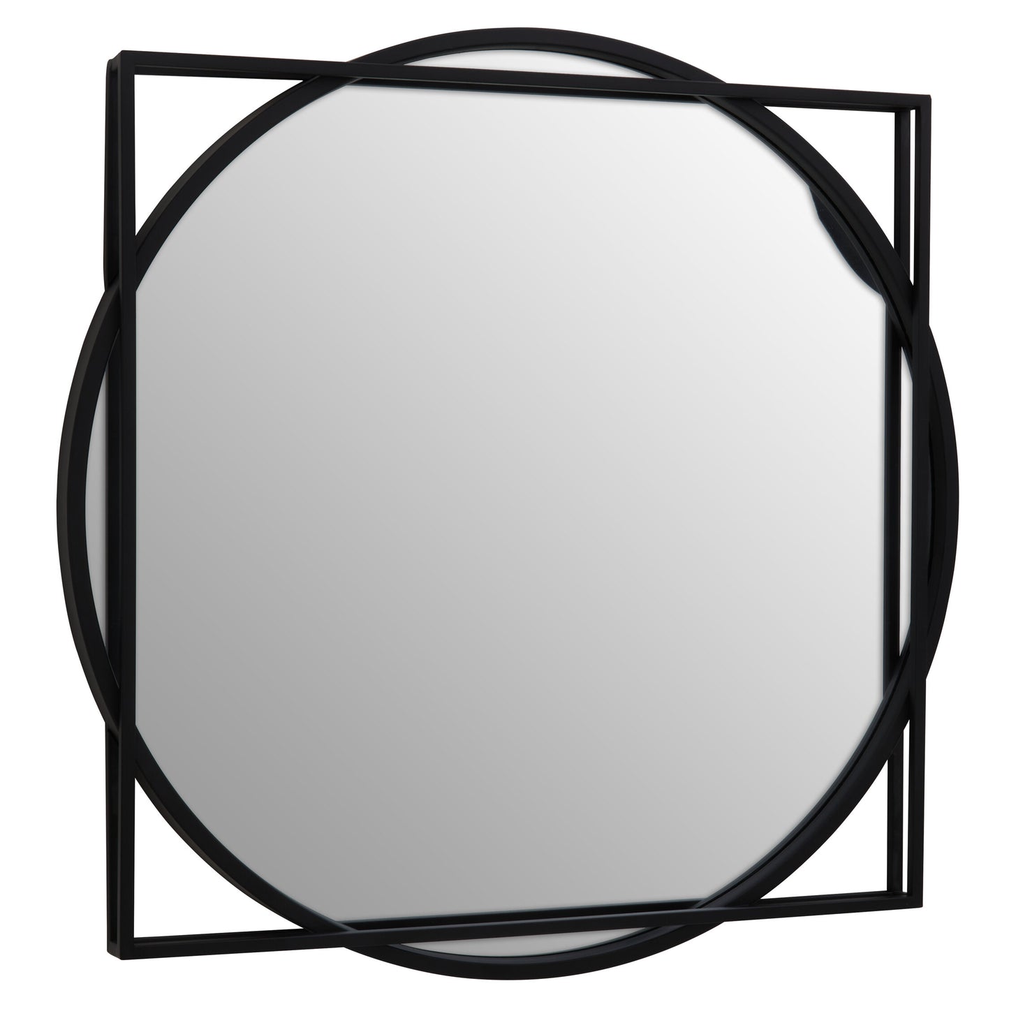 Leoni Black Geometric Modern Wall Mirror