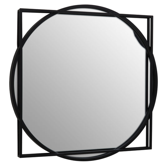 Leoni Black Geometric Modern Wall Mirror