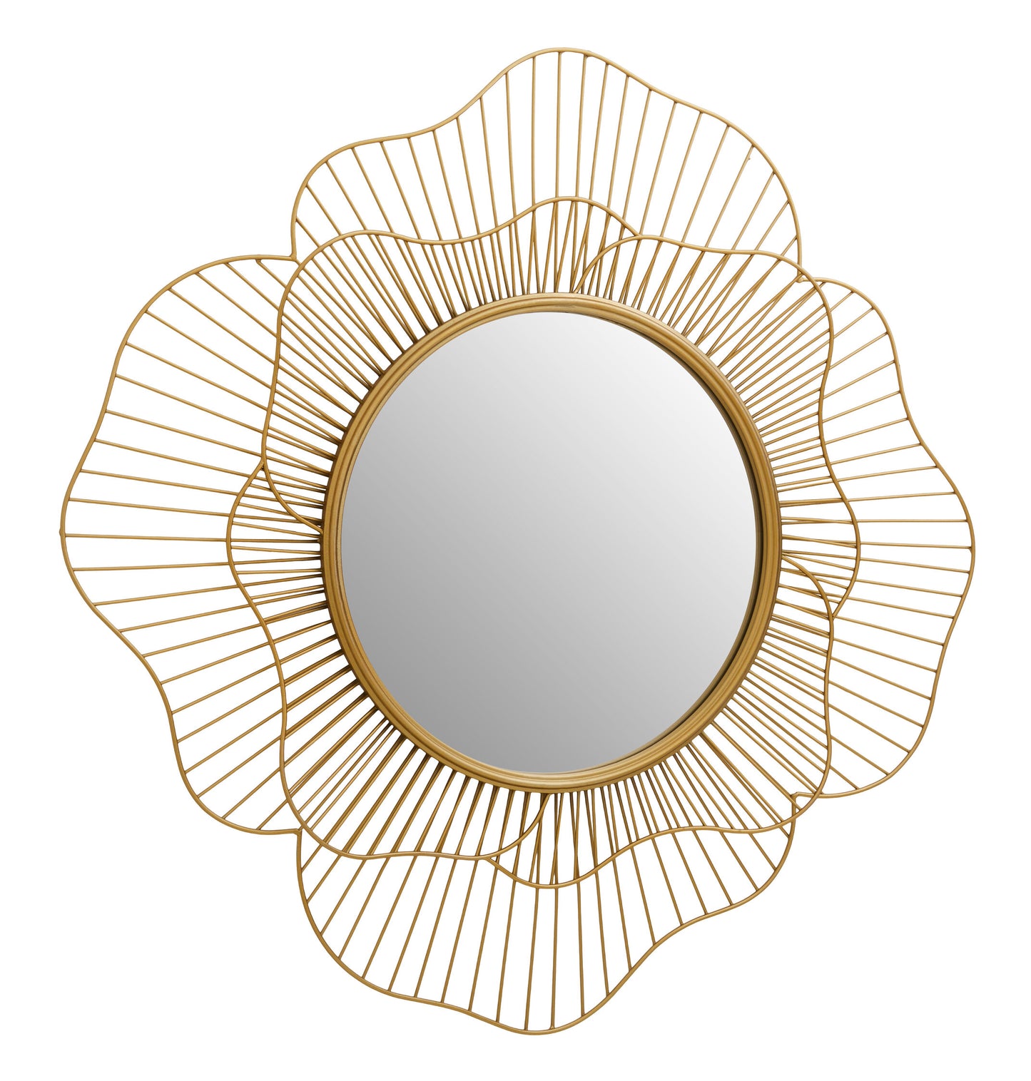 Arabia Gold Flower Wall Mirror