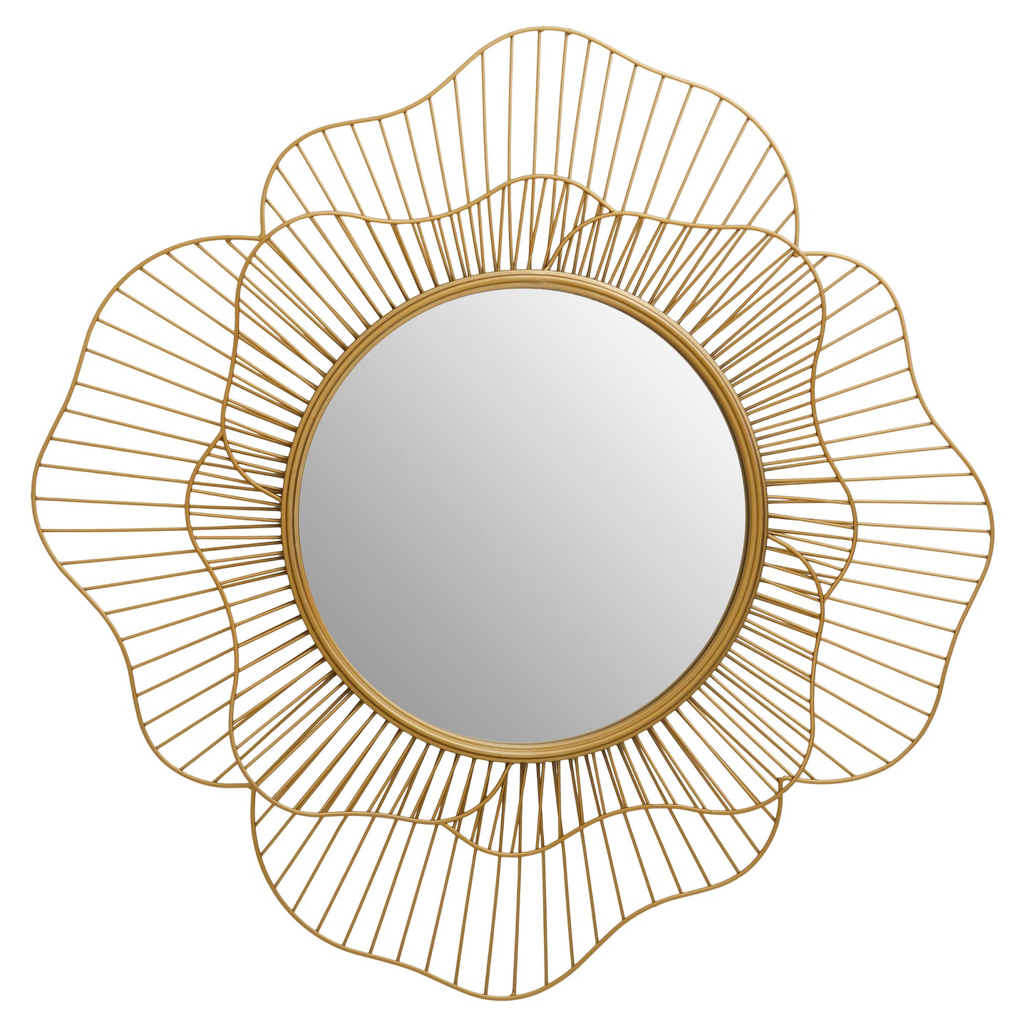 Arabia Gold Flower Wall Mirror