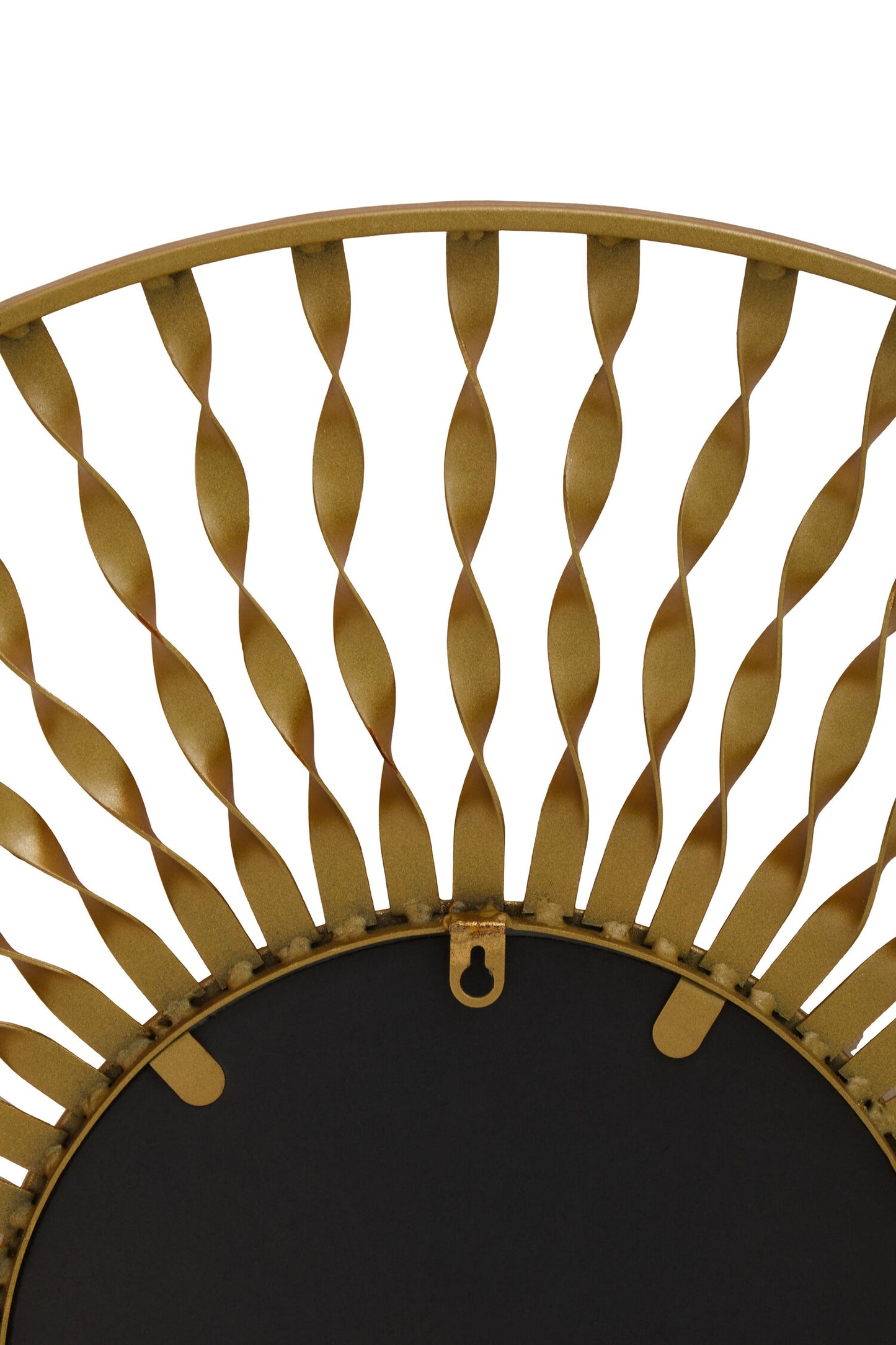 Arabia Sunburst Gold Finish Metal Frame Round Wall Mirror