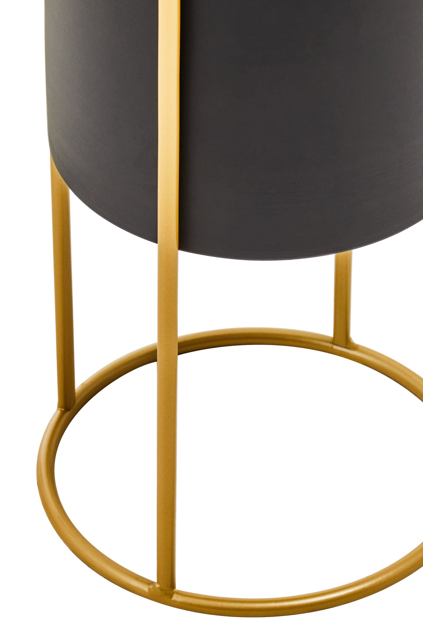 Boston Small Black and Gold Floor Standing Planter