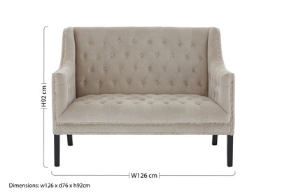 Loxton Camel Velvet 2 Seat Sofa