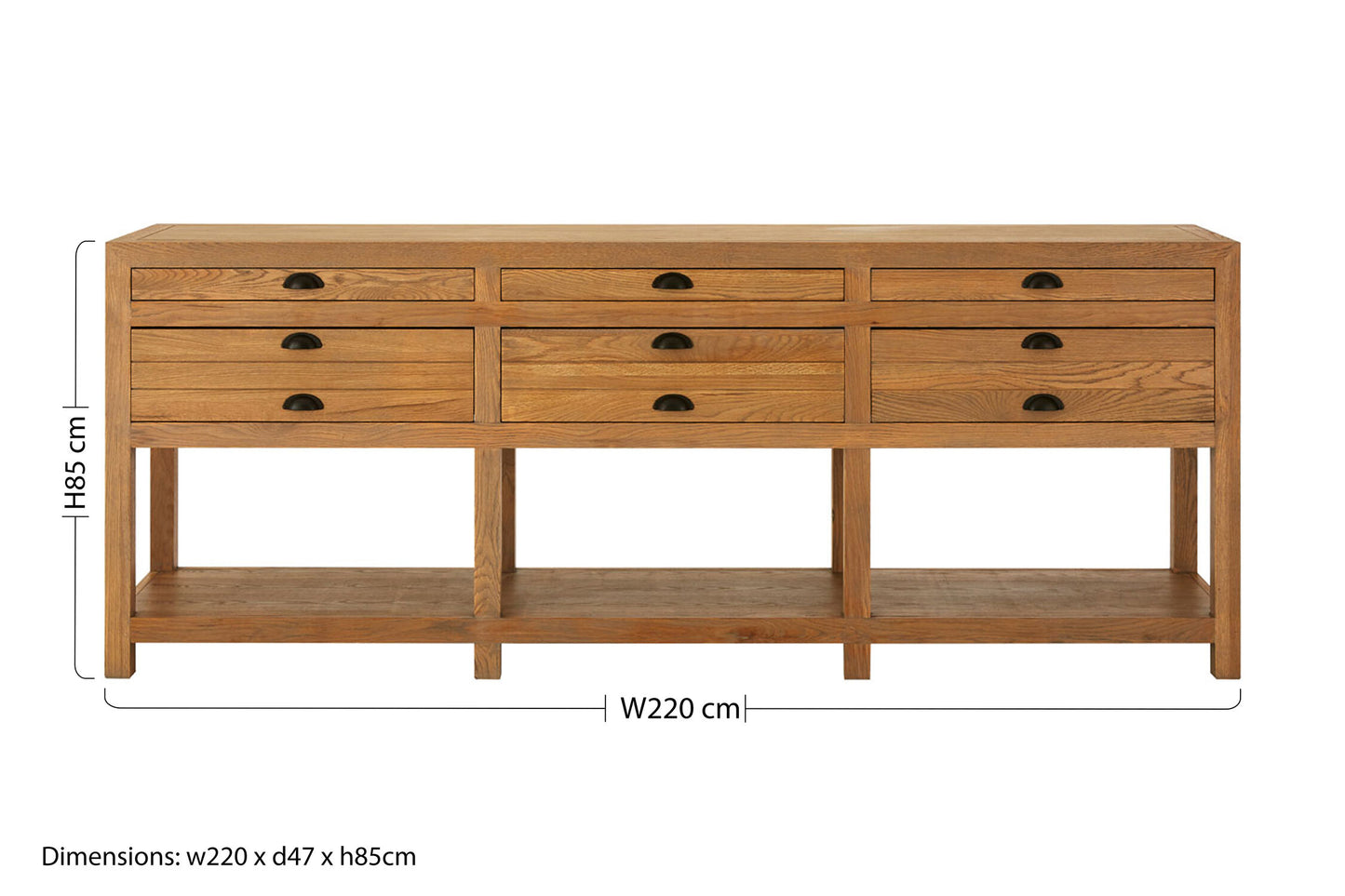 Austin Washed Grey Oak Wood Console Table with Drawers