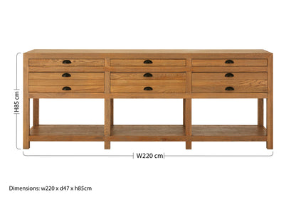 Austin Washed Grey Oak Wood Console Table with Drawers