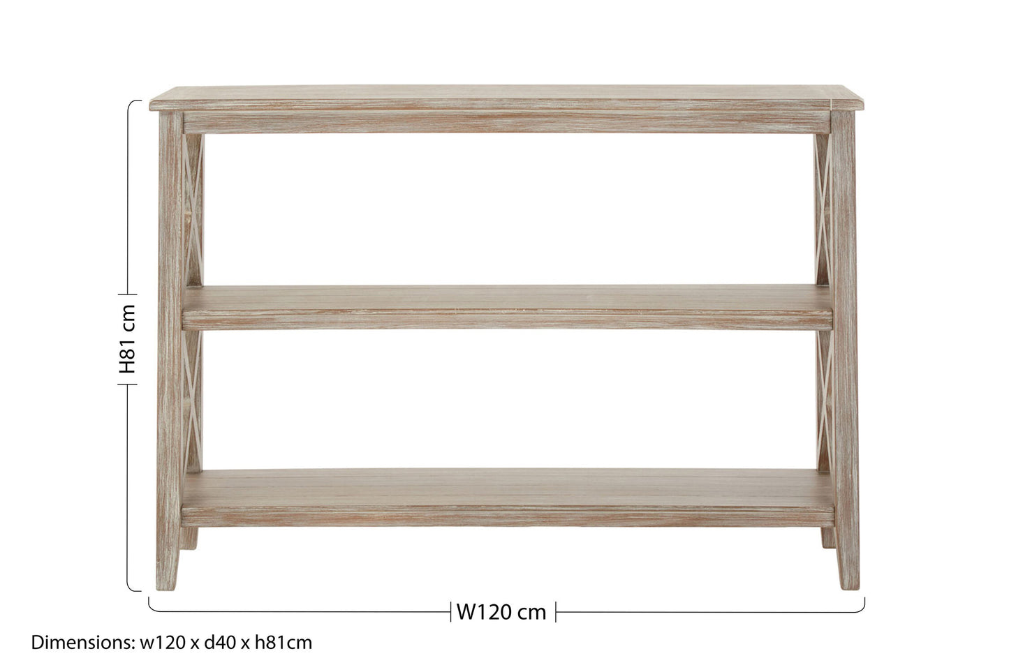 Cambridge Natural 2 Shelf Bookcase