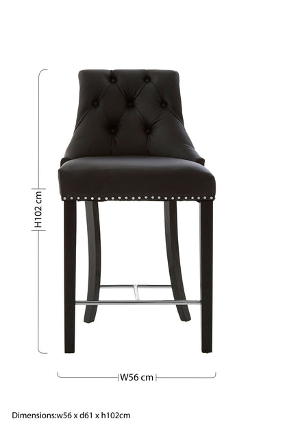 Loxton Black Faux Leather Bar Stool