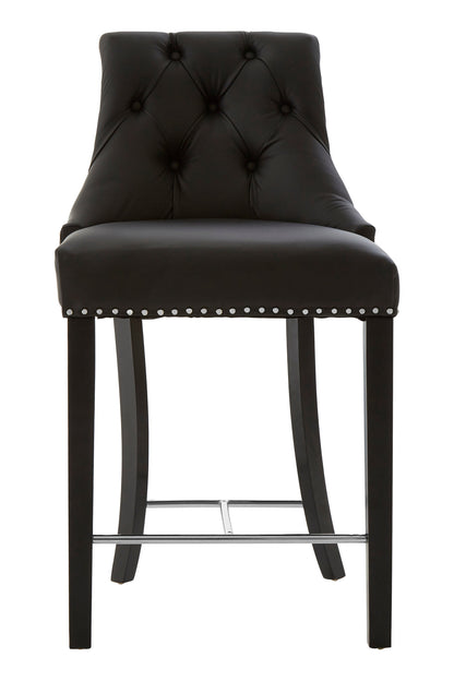 Loxton Black Faux Leather Bar Stool