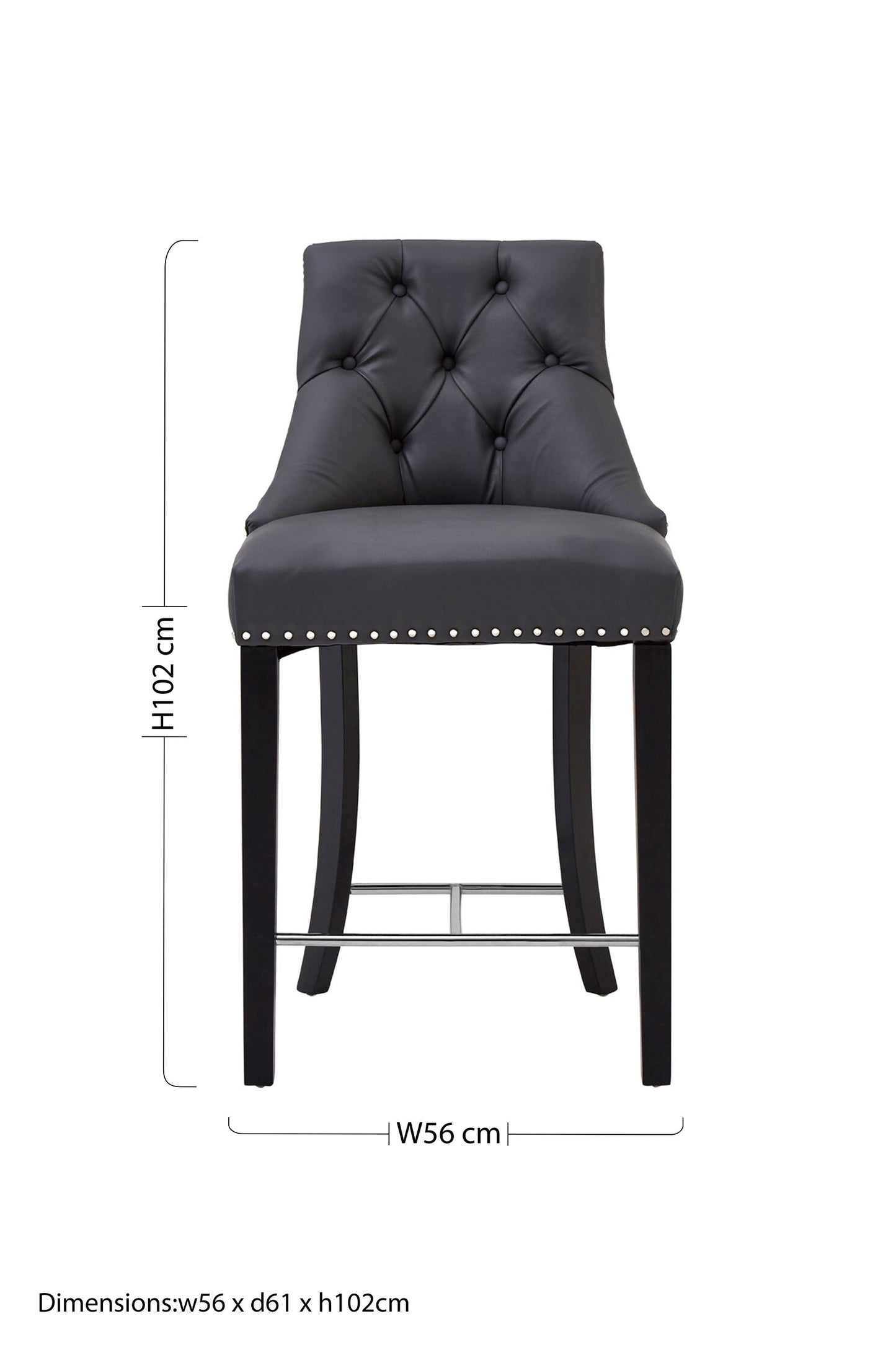 Loxton Grey Faux Leather Bar Stool