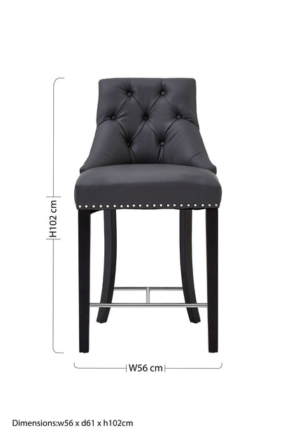 Loxton Grey Faux Leather Bar Stool