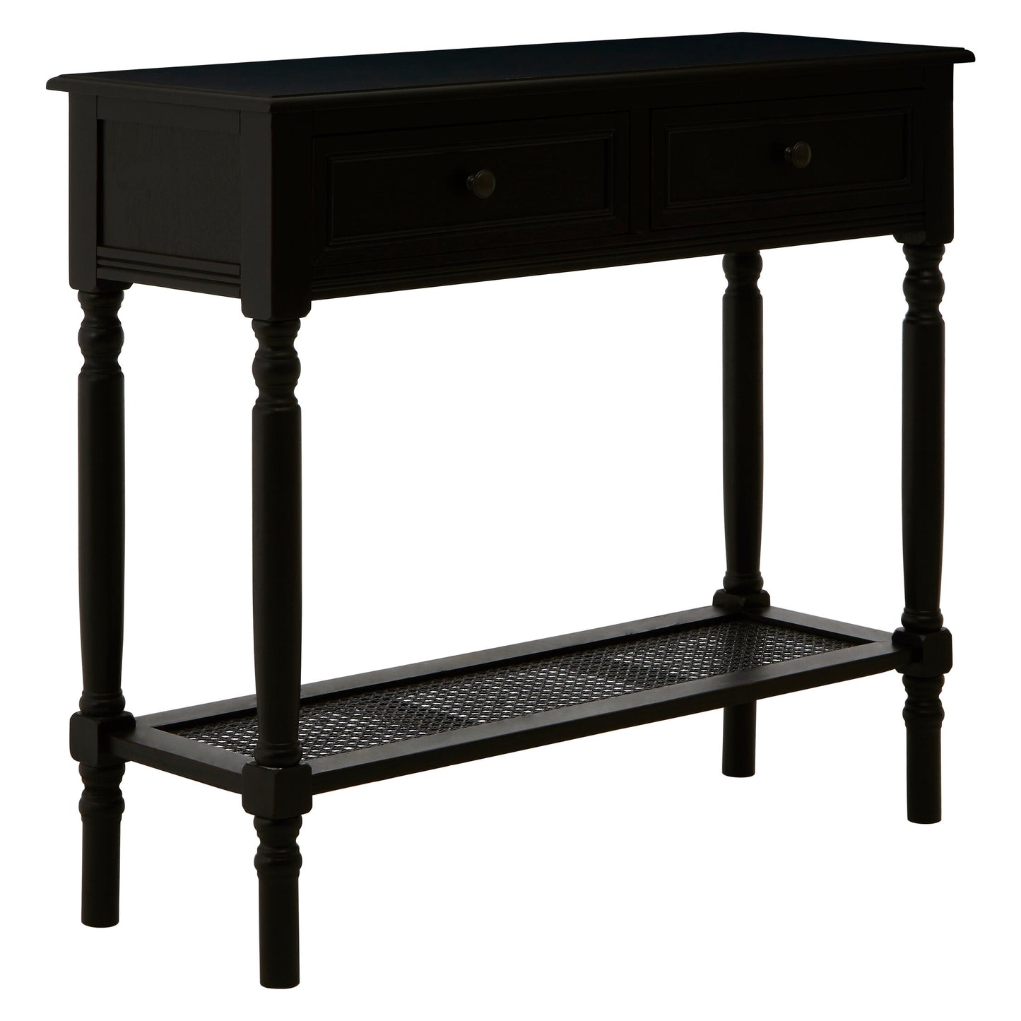 Cambridge 2 Drawer Black Finish Console Table