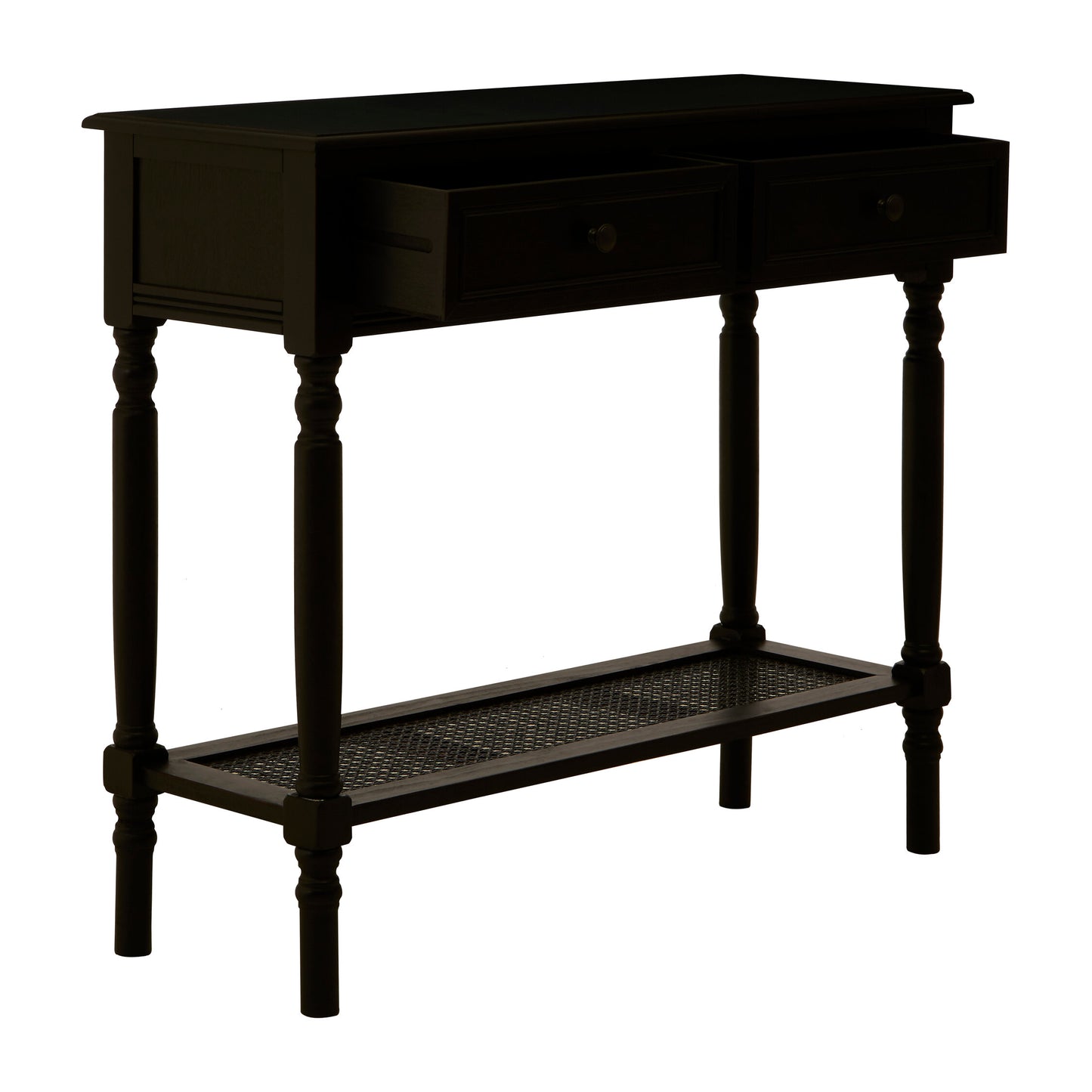 Cambridge 2 Drawer Black Finish Console Table