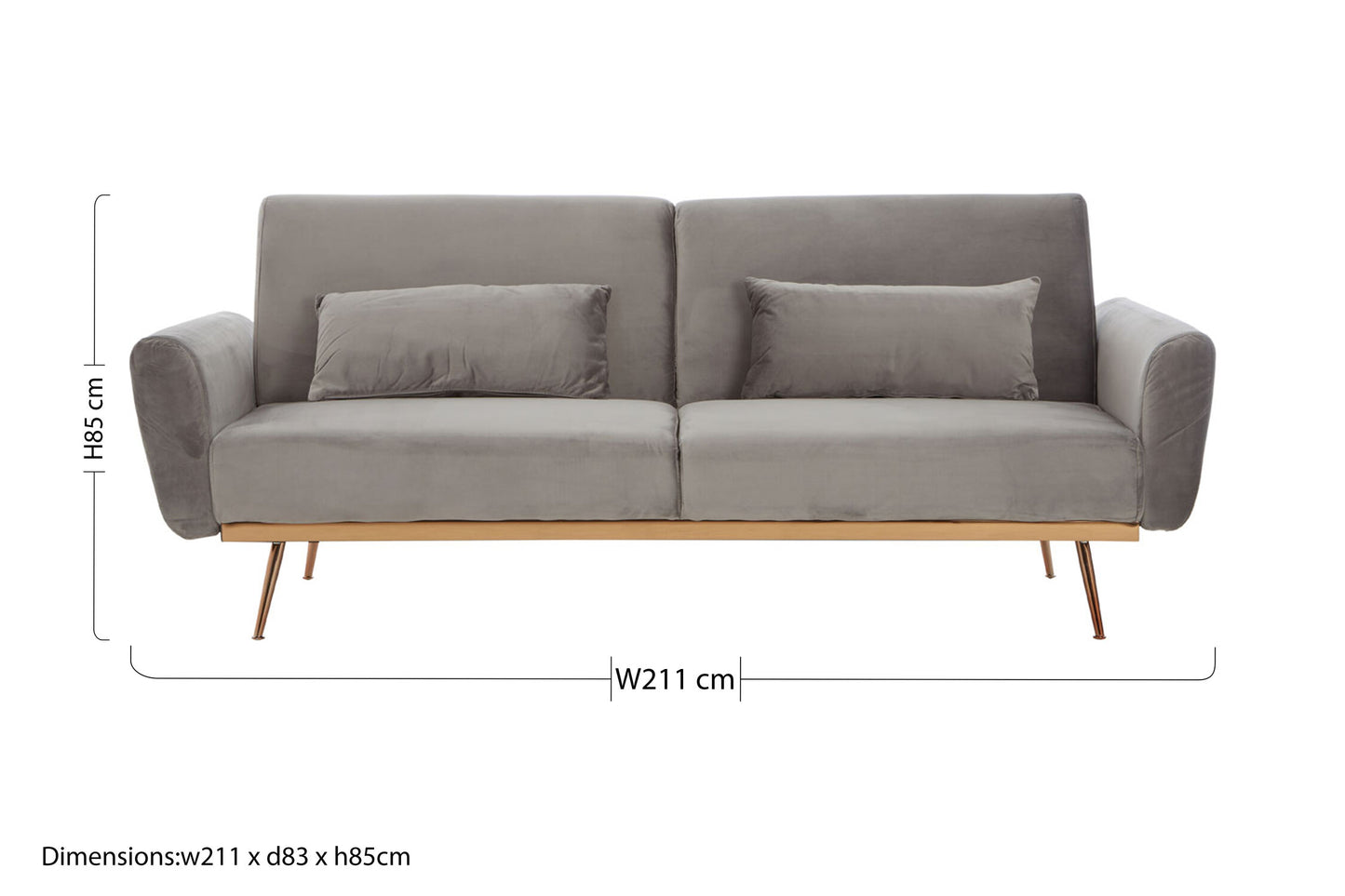 Vivaldi Grey Velvet Sofa Bed