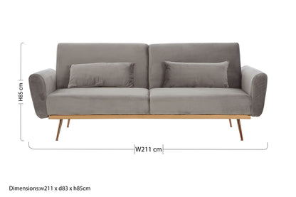 Vivaldi Grey Velvet Sofa Bed