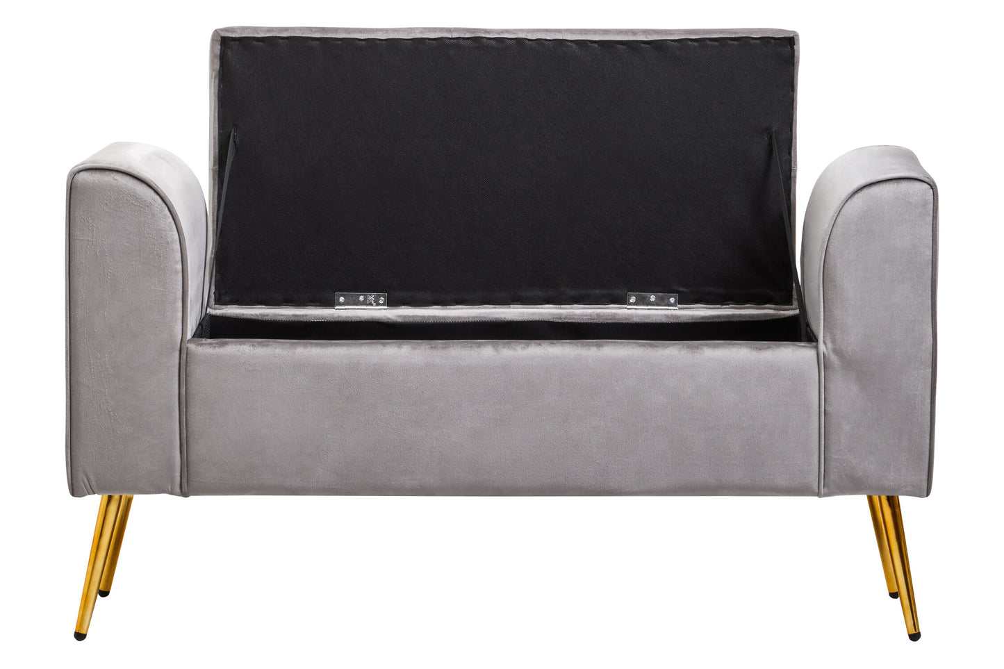 Marylin Grey Velvet Upholstered Storage Bench