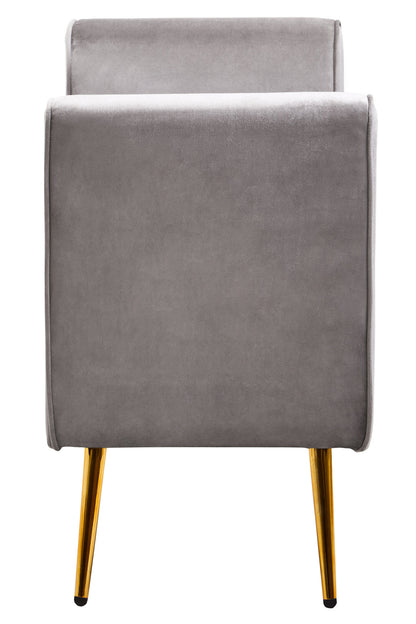 Marylin Grey Velvet Ottoman Storage Bench | Bali & Blue