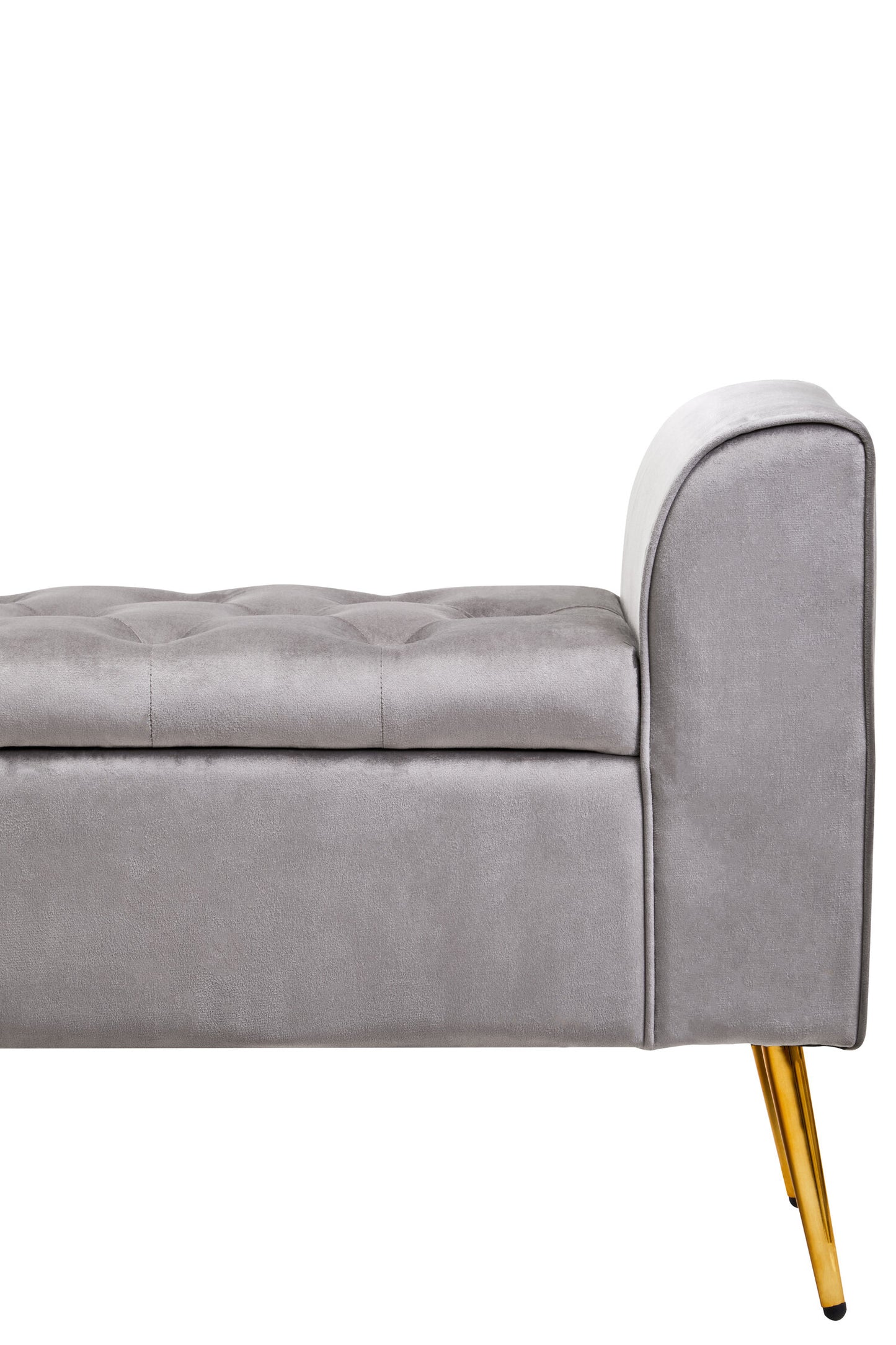 Marylin Grey Velvet Upholstered Storage Bench