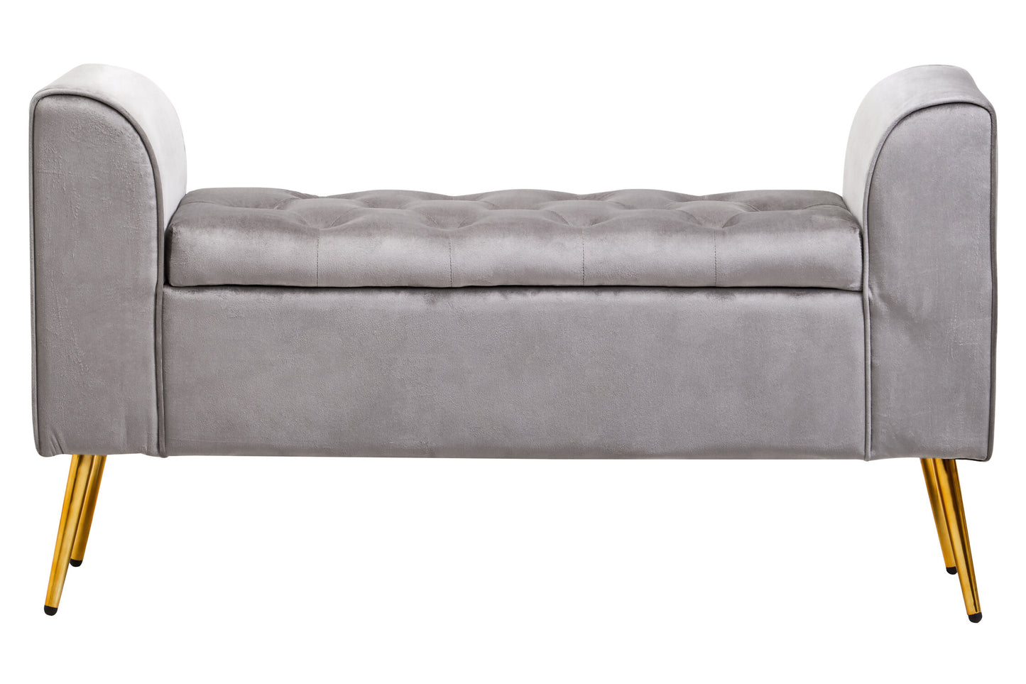 Marylin Grey Velvet Upholstered Storage Bench