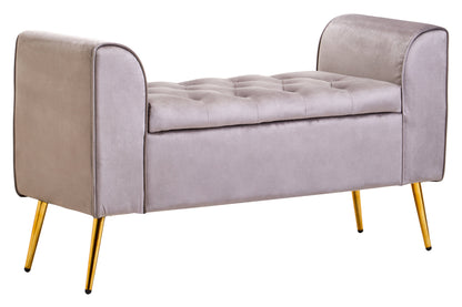 Marylin Mink Velvet Upholstered Storage Bench