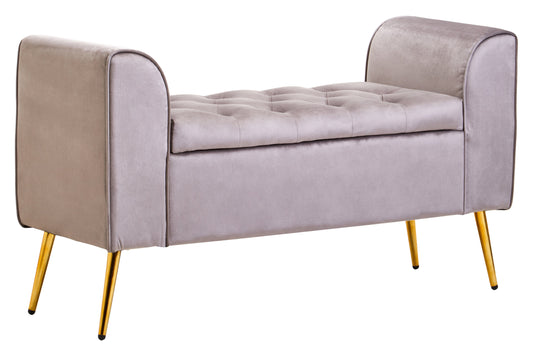 Marylin Mink Velvet Upholstered Storage Bench