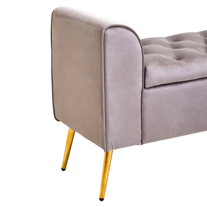 Marylin Mink Velvet Upholstered Storage Bench