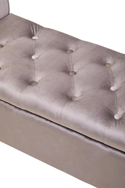 Marylin Mink Velvet Upholstered Storage Bench