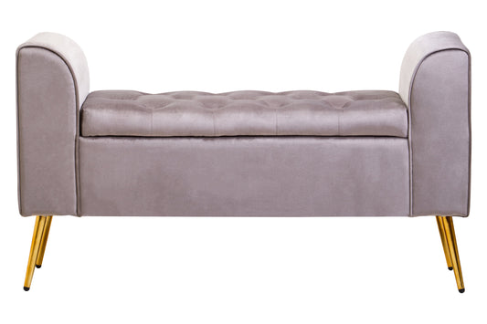 Marylin Mink Velvet Upholstered Storage Bench