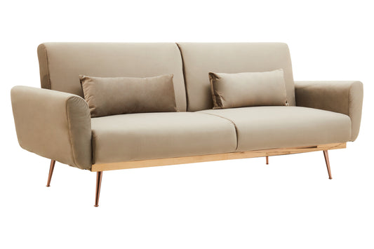 Jasmine Mink Velvet Sofa Bed