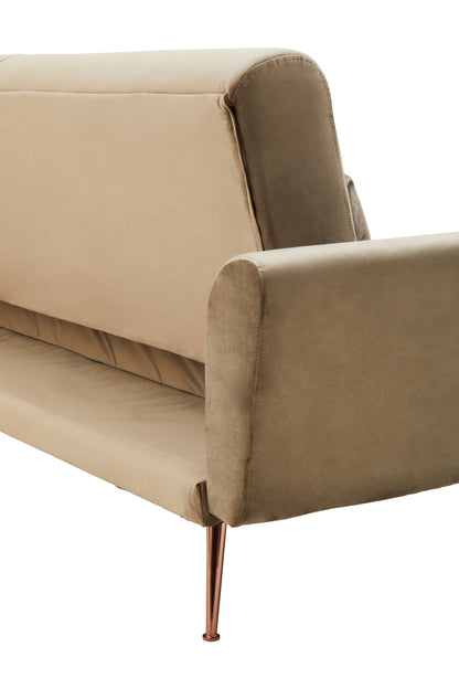 Jasmine Mink Velvet Sofa Bed