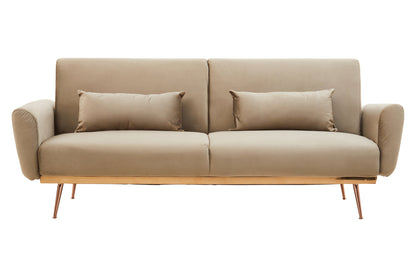 Jasmine Mink Velvet Sofa Bed | Bali & Blue