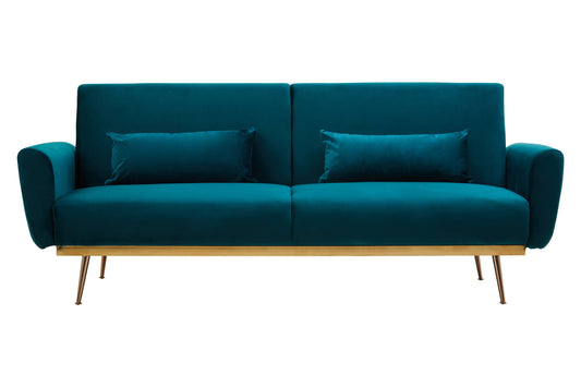 Jasmine Green Velvet Sofa Bed | Bali & Blue