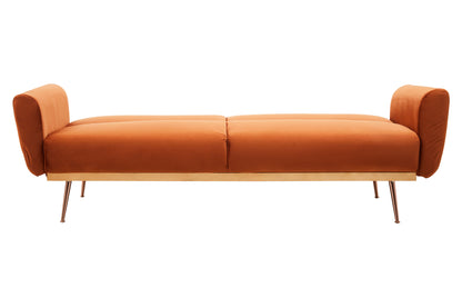 Jasmine Burnt Orange Velvet Sofa Bed