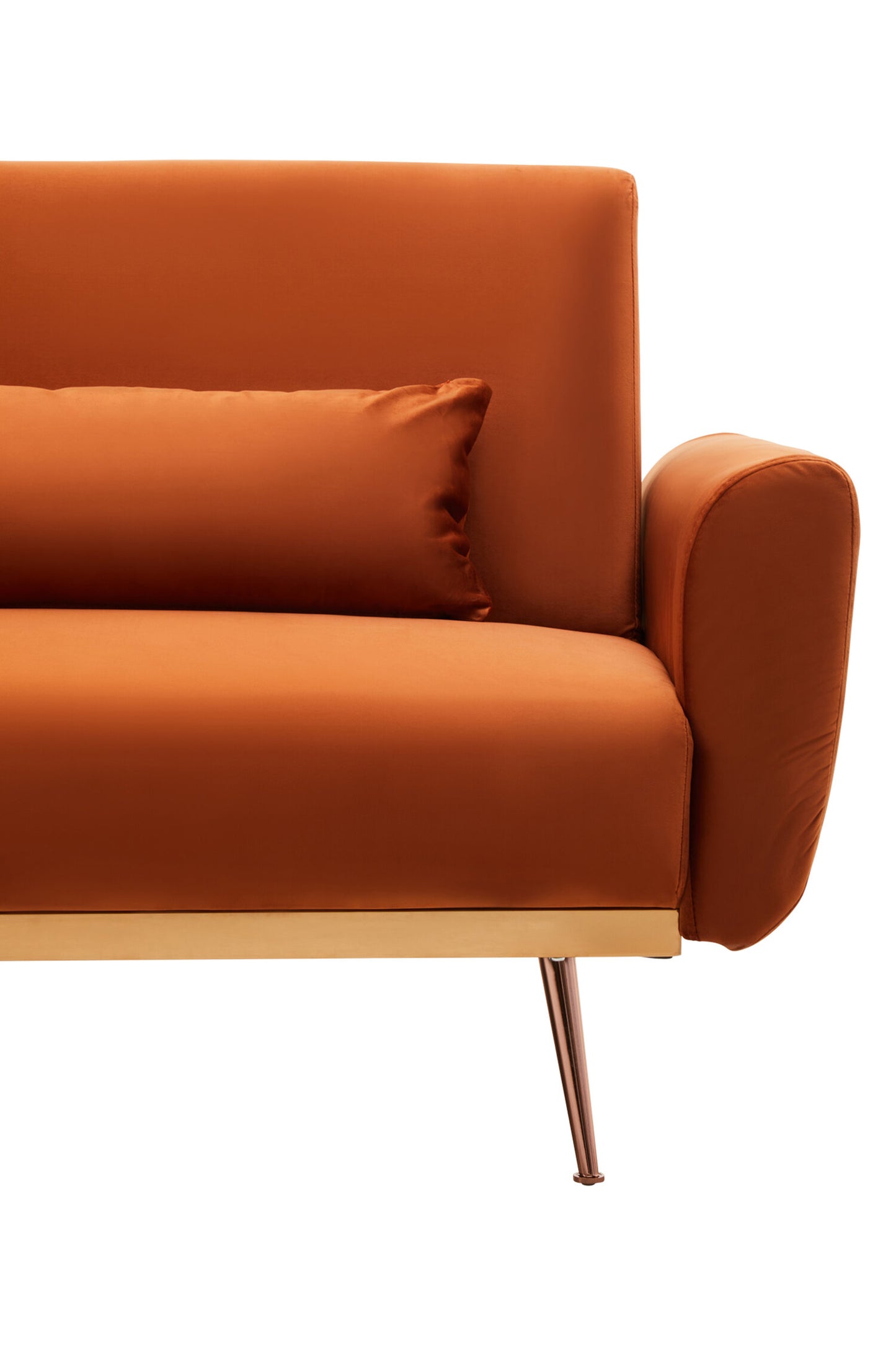Jasmine Burnt Orange Velvet Sofa Bed