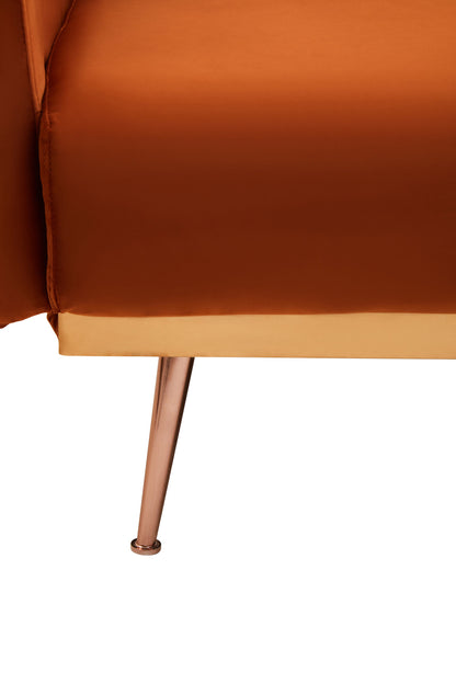 Jasmine Burnt Orange Velvet Sofa Bed