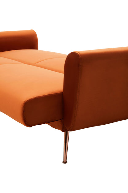 Jasmine Burnt Orange Velvet Sofa Bed