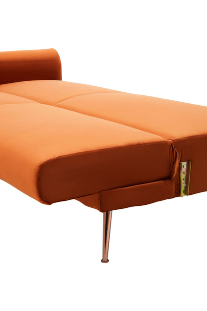 Jasmine Burnt Orange Velvet Sofa Bed