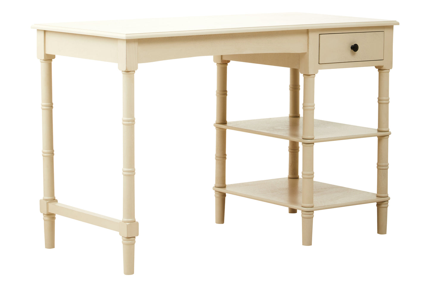 Cambridge Ivory Desk with Drawer and Shelves