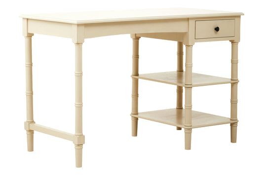 Cambridge Ivory Desk with Drawer and Shelves