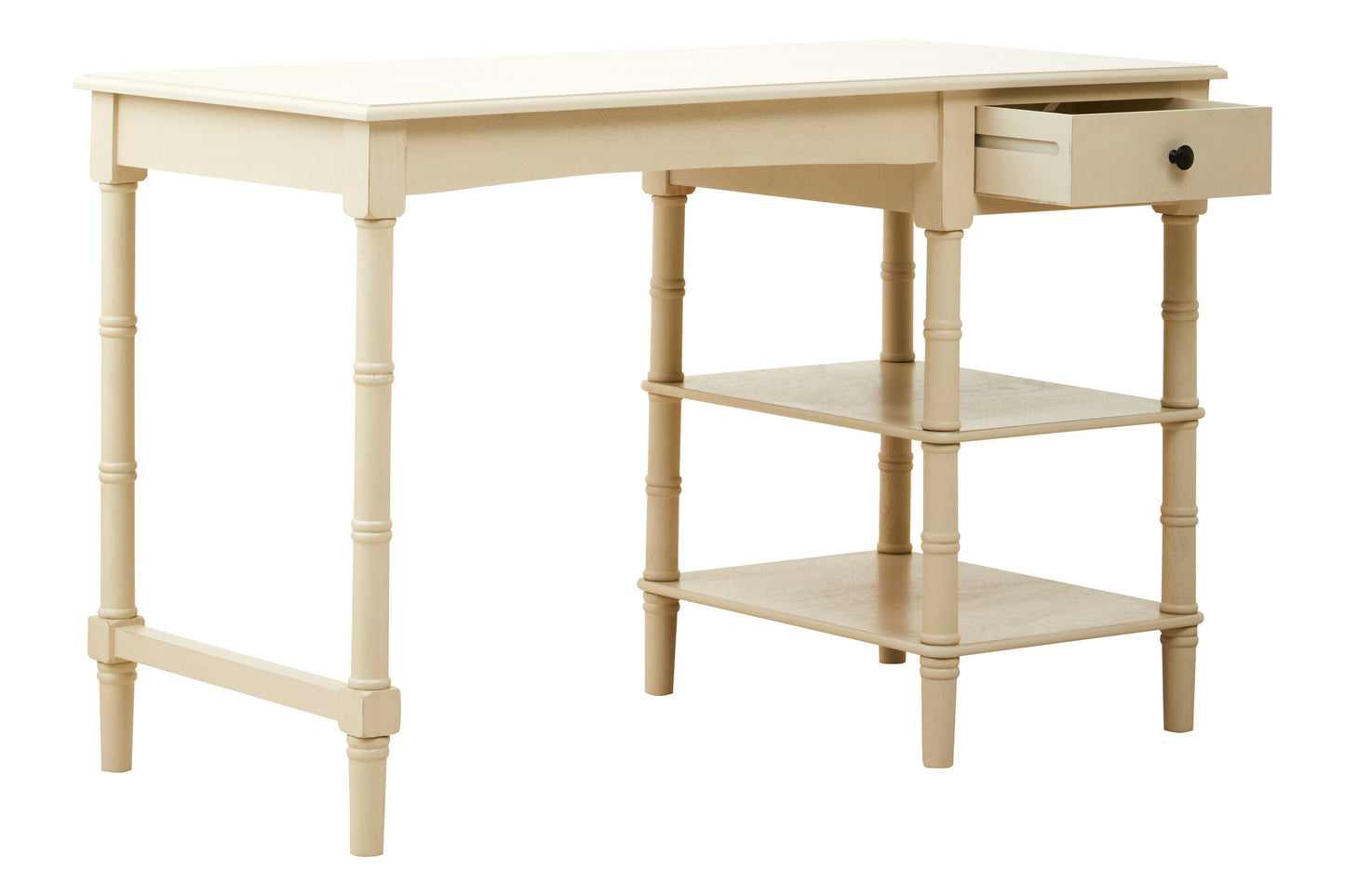 Cambridge Ivory Desk with Drawer and Shelves